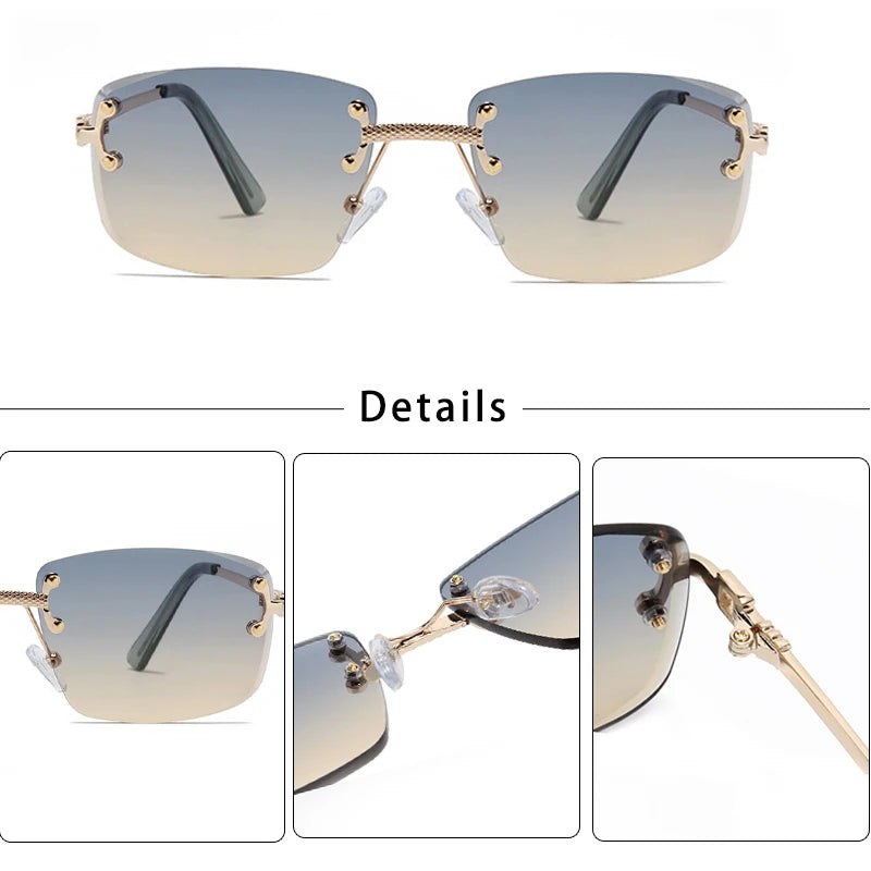 Caterside 2024 Rimless Square Sunglasses For Men & Women