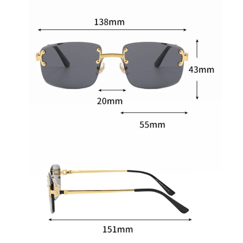 Caterside 2024 Rimless Square Sunglasses For Men & Women